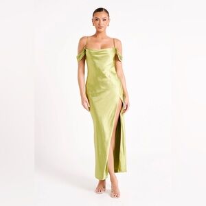 Off Shoulder Maxi Dress - Parakeet Green